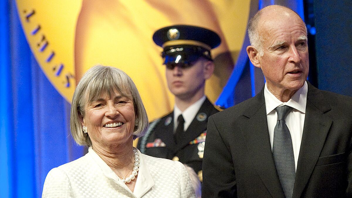 Gov. Jerry Brown with his sister Cynthia Kelly in 2010.