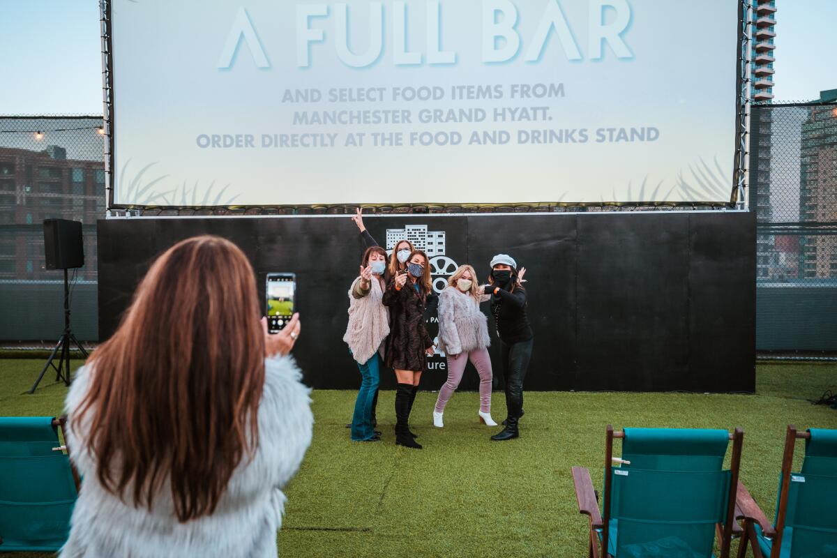 Rooftop Cinema Club is located at the Manchester Grand Hyatt downtown.