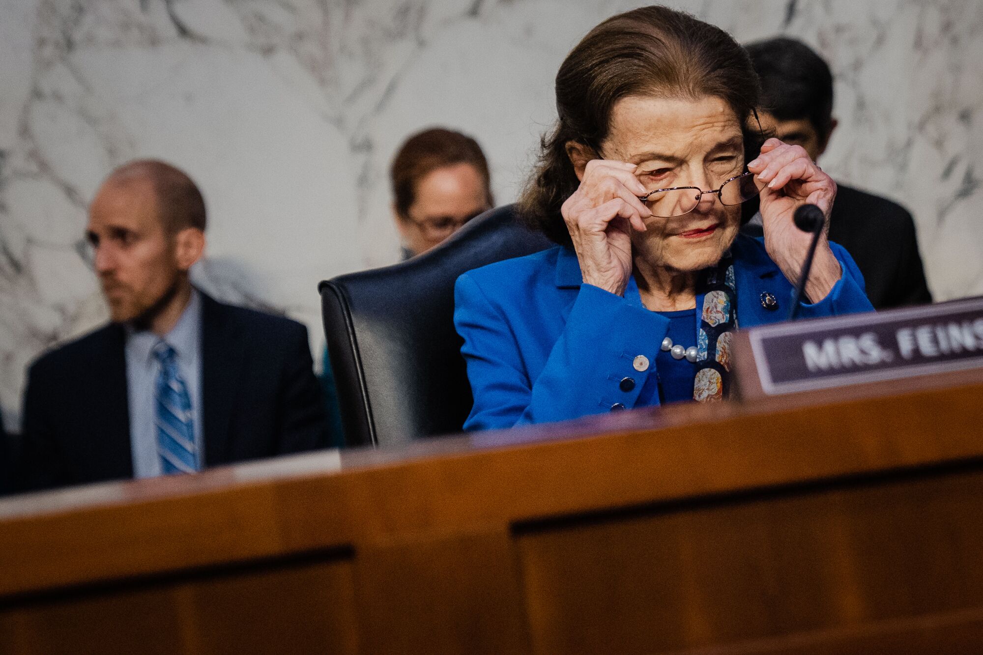 Sen. Dianne Feinstein (D-CA) attends a Senate Judiciary Committee Hearing at the Hart Senate Office Building