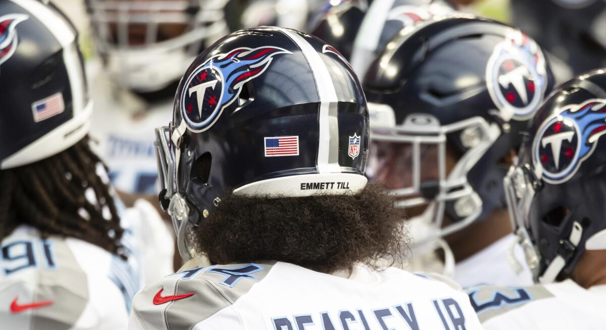 A view of Tennessee Titans' helmets