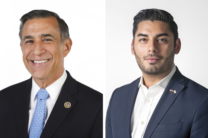 Darrell Issa, candidate in California's 50th Congressional District and Ammar Campa-Najjar, a candidate in California's 50th congressional district.