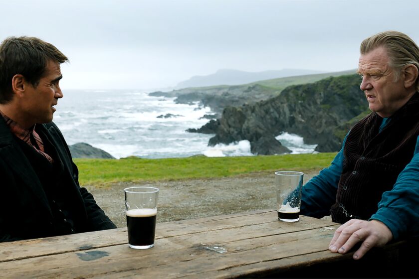 Colin Farrell and Brendan Gleeson in the film THE BANSHEES OF INISHERIN. Photo Courtesy of Searchlight Pictures. © 2022 20th Century Studios All Rights Reserved.