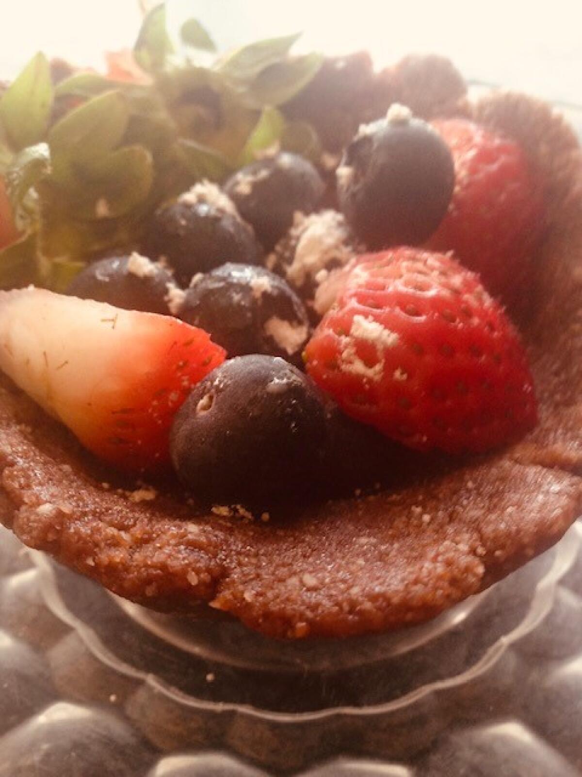 Including fresh fruit in desserts can both balance the taste of sweets with some sour and add some essential nutrients to your daily intake.