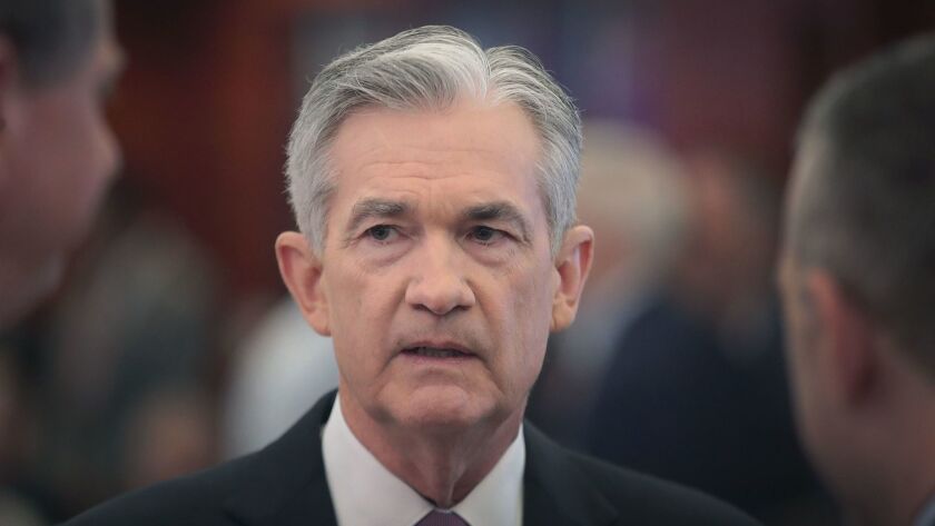 Federal Reserve Chairman Jerome H. Powell speaks to guests during a conference at the Federal Reserve Bank of Chicago on Tuesday.