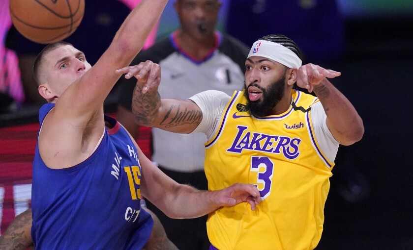 Anthony Davis Lebron James Power Lakers Win Over Nuggets Los Angeles Times