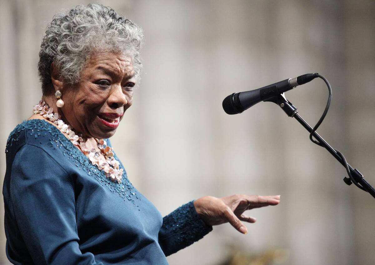 Poet and author Maya Angelou died at age 86 on May 28, 2014.