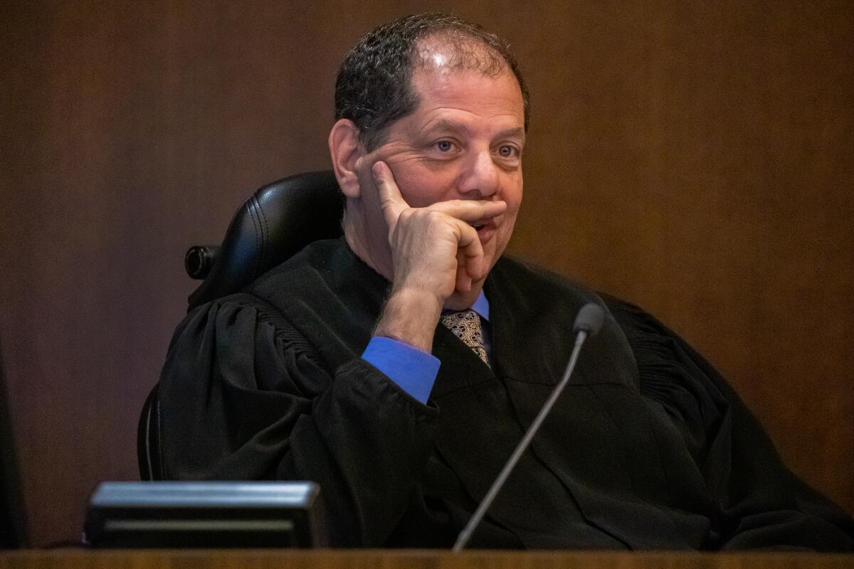 Judge Larry Yellin at the trial of Hossein Nayeri at Orange County Superior Court on Tuesday.