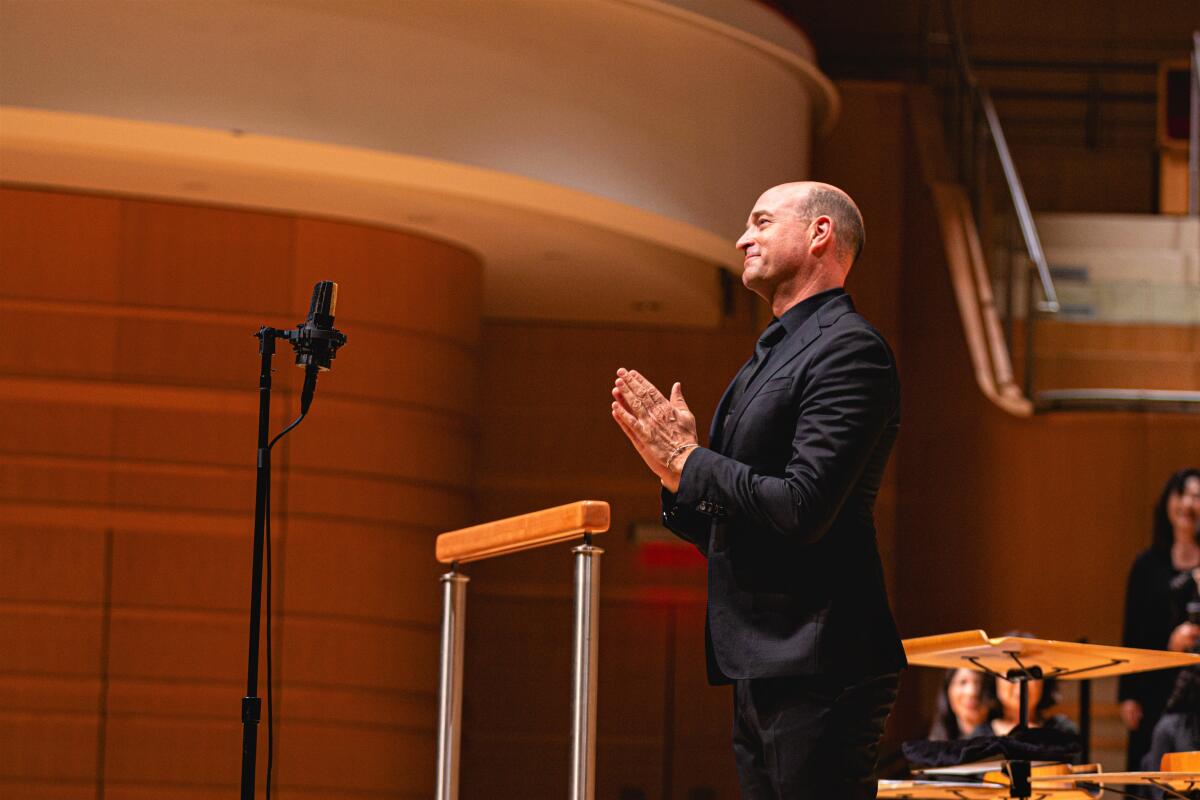 Pacific Chorale Music Director Robert Istad leads a 2023 Choral Festival at Costa Mesa's Segerstrom Concert Hall.