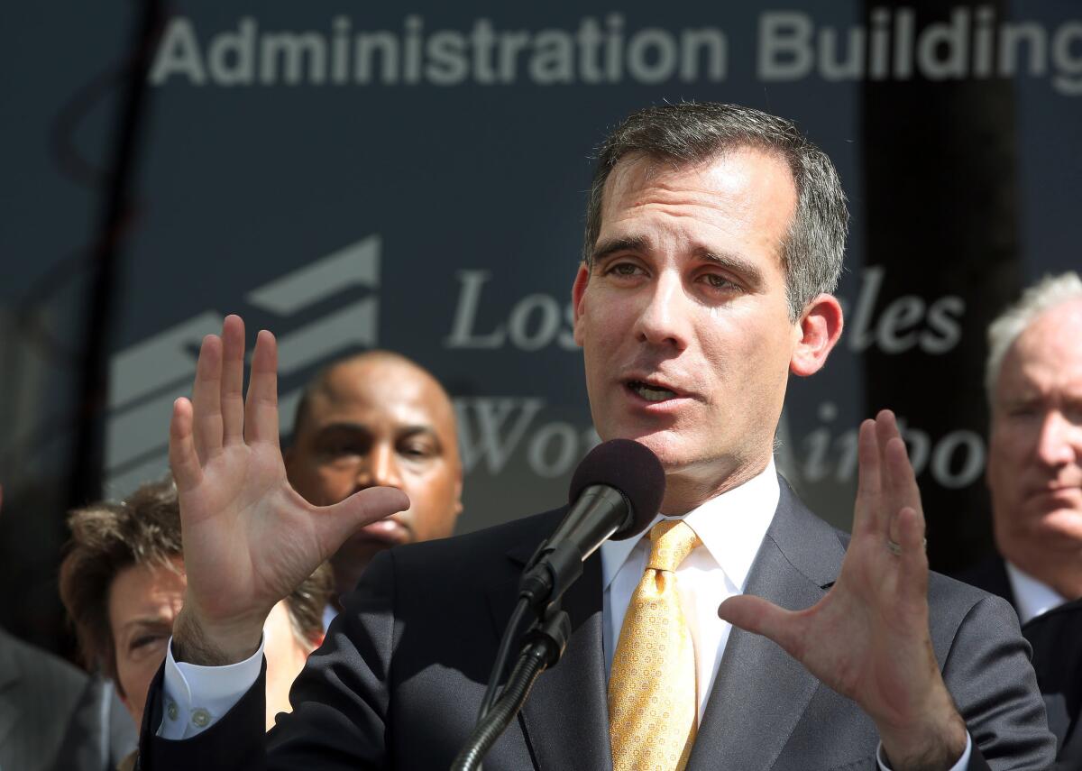 Mayor Eric Garcetti is facing 10 lesser-known rivals in his bid for reelection.