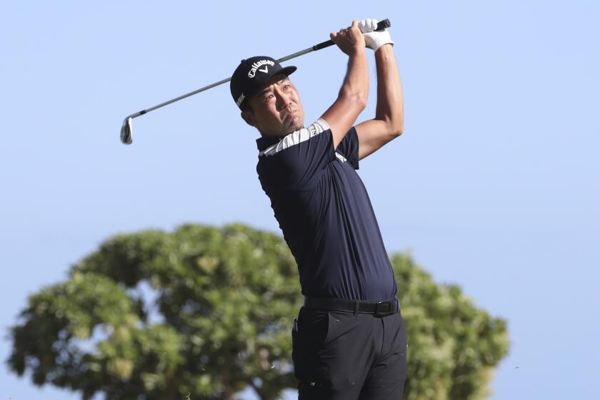 Kevin Na in action during the third round at the Sony Open golf tournament Thursday.