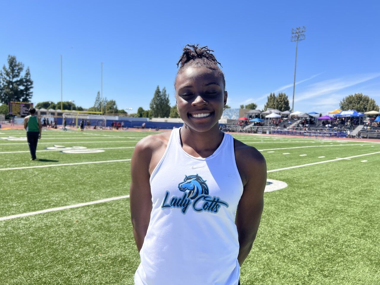 Carson's Reign Redmond inches closer to history at state track championships