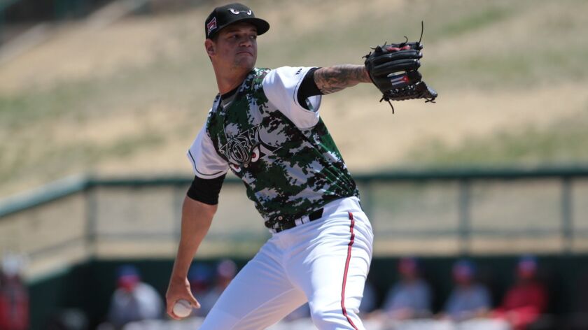 Padres pitching prospect Michel Baez started the 2018 season with high Single-A Lake Elsinore.