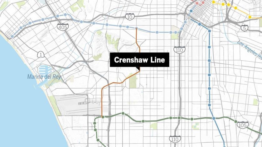 Crenshaw Metro Line Map L.a.'s Crenshaw Line Opening Is Delayed Until 2021 - Los Angeles Times