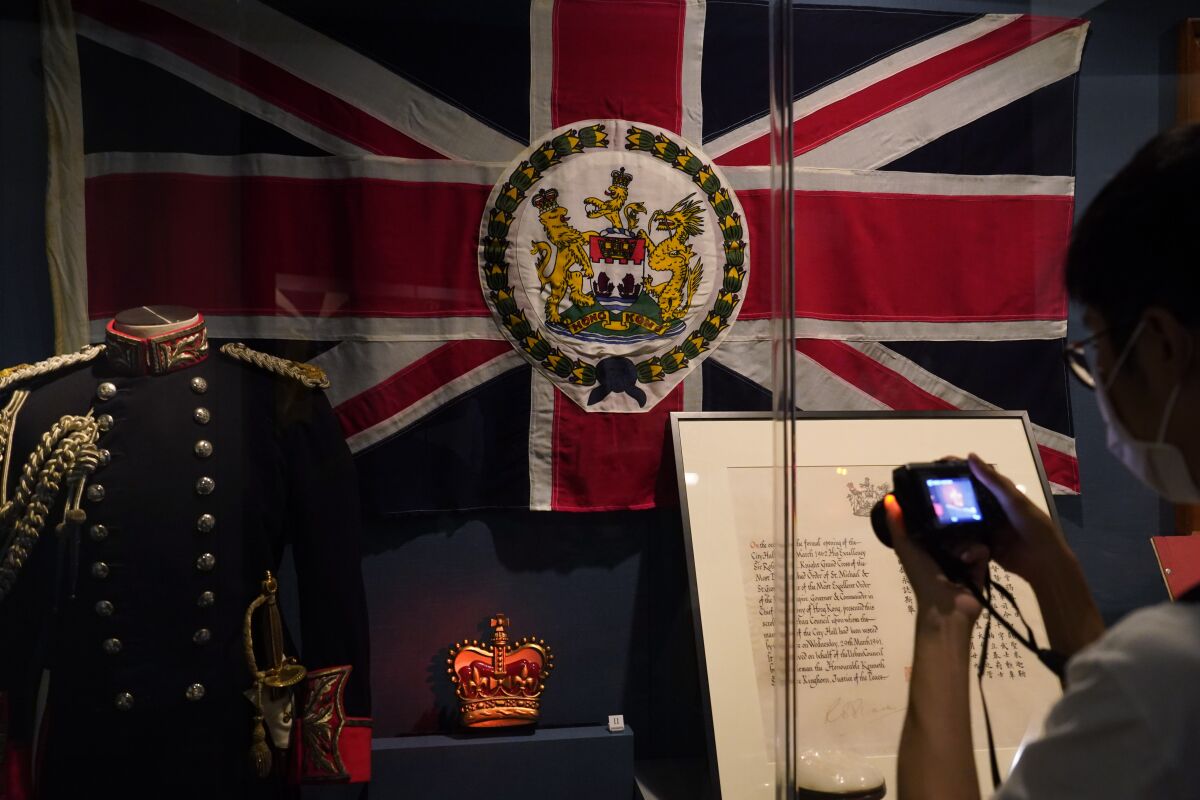 The standard and uniform of the former British Governors of Hong Kong