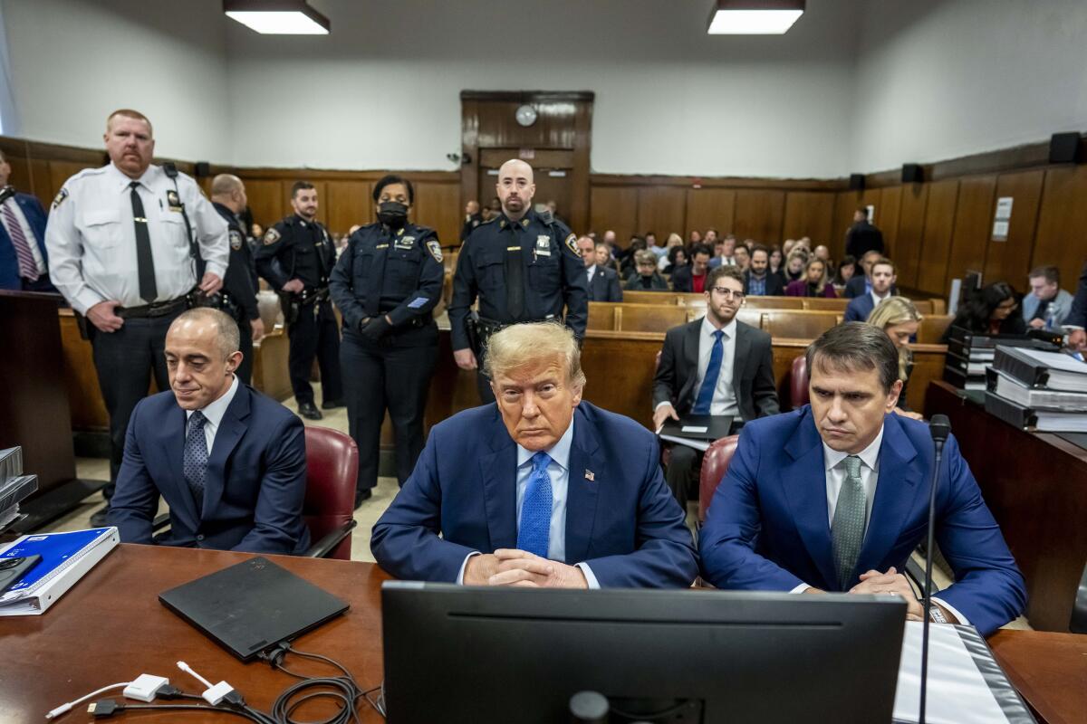 Former President Trump sitting in New York criminal court