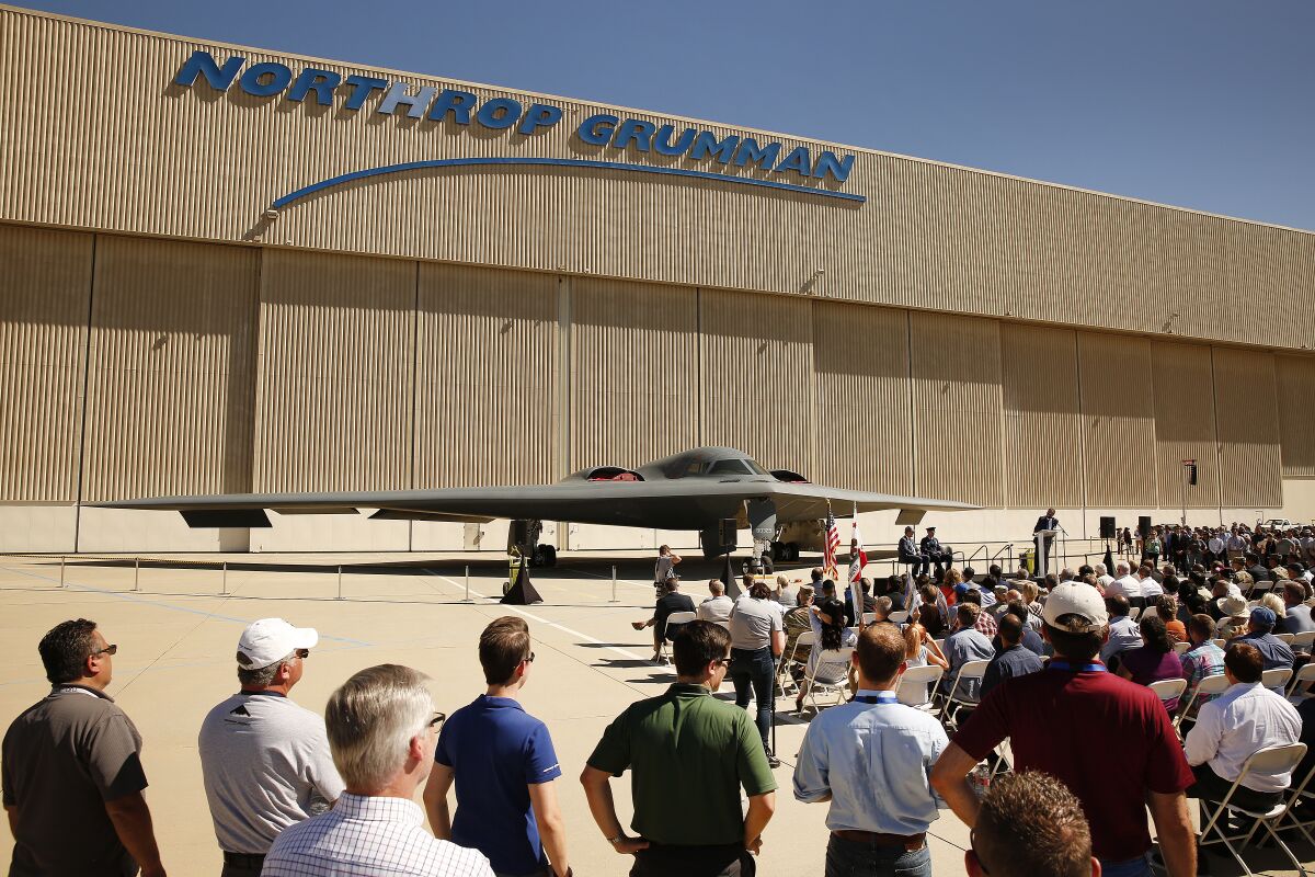 The B-2 plane, Spirit of Missouri on display is the first operational aircraft. The B-21 bomber is now taking shape in these same Palmdale facilities, 30 years after the B-2's first flight.