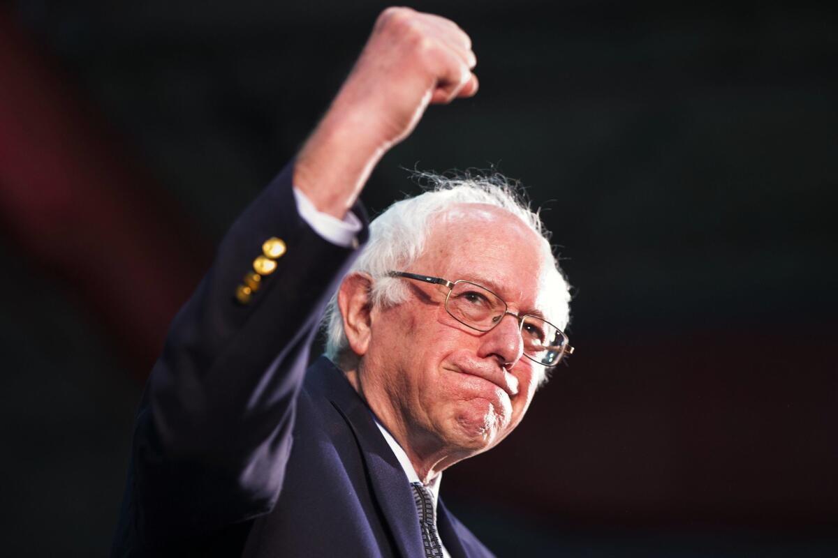 Democratic presidential candidate Sen. Bernie Sanders at a campaign rally in Milton, Mass. on Feb. 29, 2016.