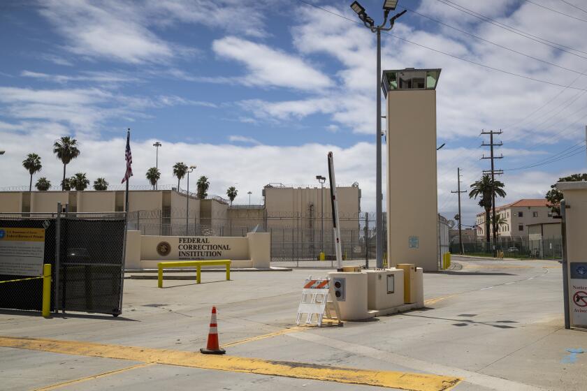 SAN PEDRO, CA -- TUESDAY, MAY 12, 2020: A view of the Federal Correctional Institute Terminal Island in San Pedro, CA, on May 12, 2020. Rep. Nanette Diaz Barragan toured the FCI Terminal Island site to inquire about the ``extremely high'' number of COVID-19 cases among inmates and prison staff and about the steps being taken to address them. (Allen J. Schaben / Los Angeles Times)