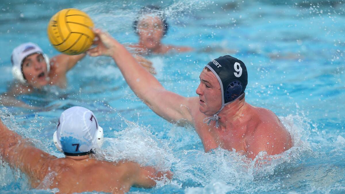 Ike Love, shown scoring against Laguna Beach High on Nov. 1, is a key player for Newport Harbor. The Sailors play Studio City Harvard-Westlake on Saturday in the CIF Southern Section Division 1 final.