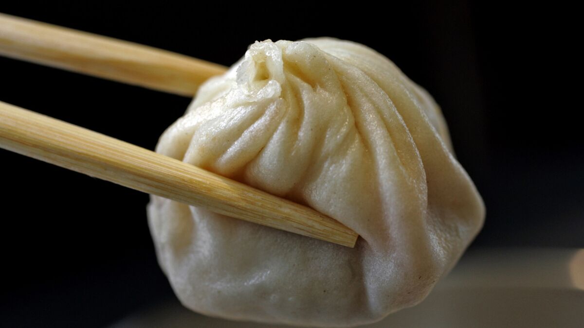 A soup dumpling from Din Tai Fung. The Taiwanese dumpling house is opening a location at the Westfield Century City.