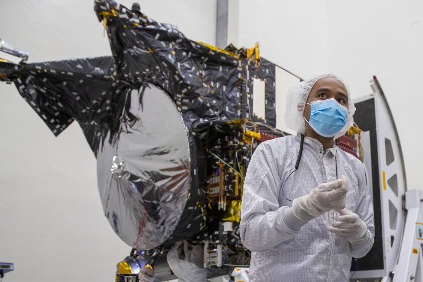 Pasadena, CA, Monday, April 11, 2022 - NASA systems engineer Luis Dominguez is a team leader working on the Psyche spacecraft that will study a metal rich asteroid located between Mars and Jupiter.(Robert Gauthier/Los Angeles Times)