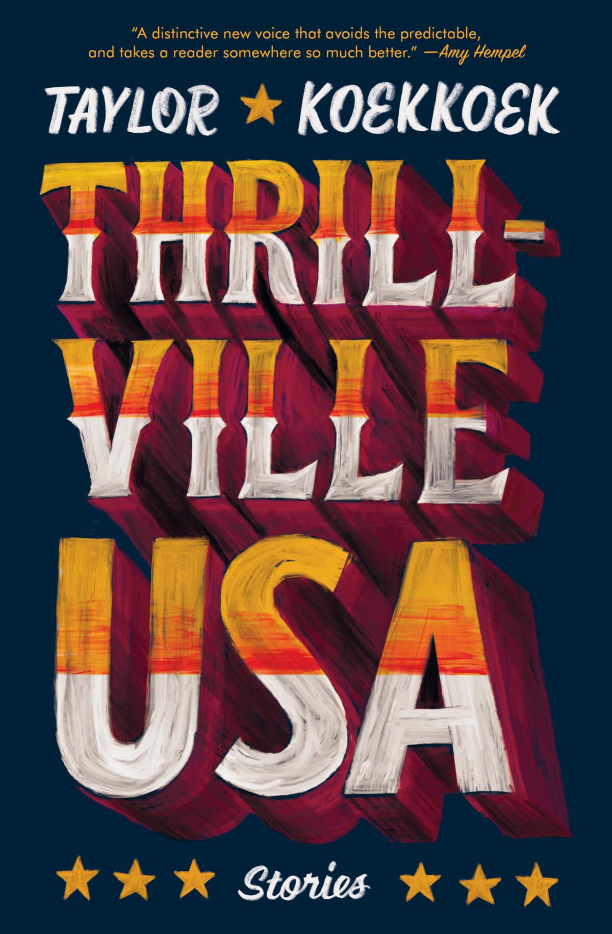 book cover for 'Thrillville, USA,' by Taylor Koekkoek