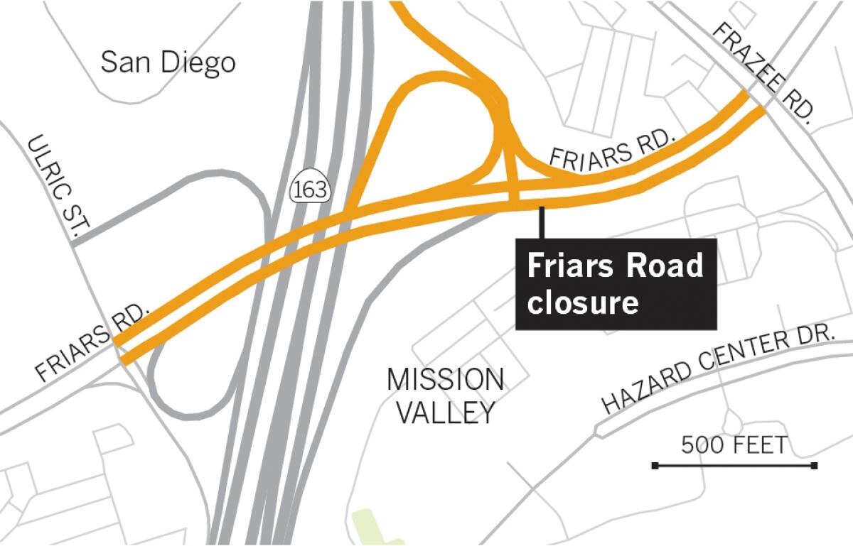 Caltrans Permanently Closing Northbound SR-163 Off-Ramp To Friars Road