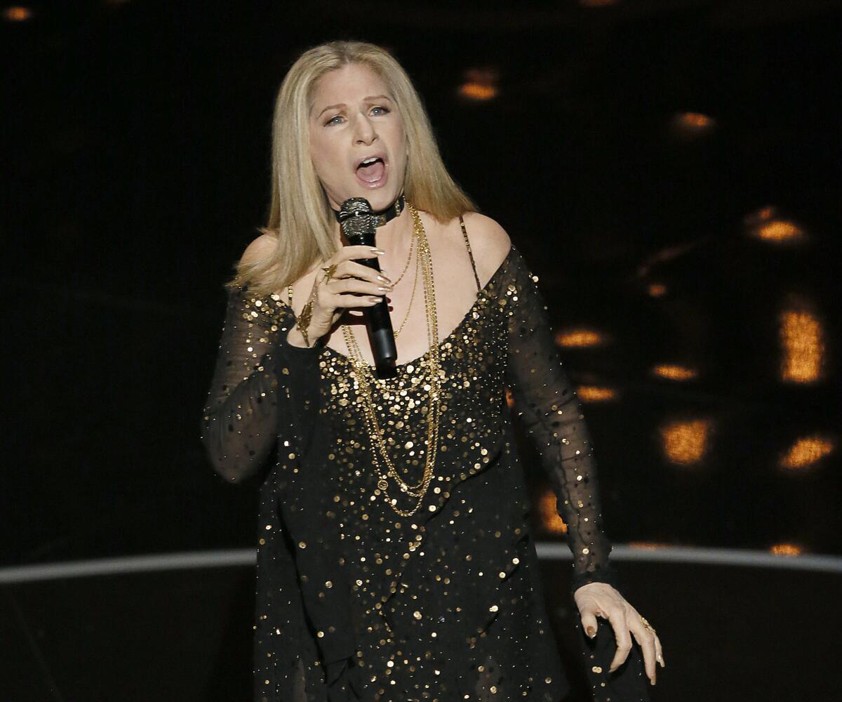 Barbra Streisand performs during the 85th Academy Awards ceremony in 2013 at the Dolby Theatre in Los Angeles.