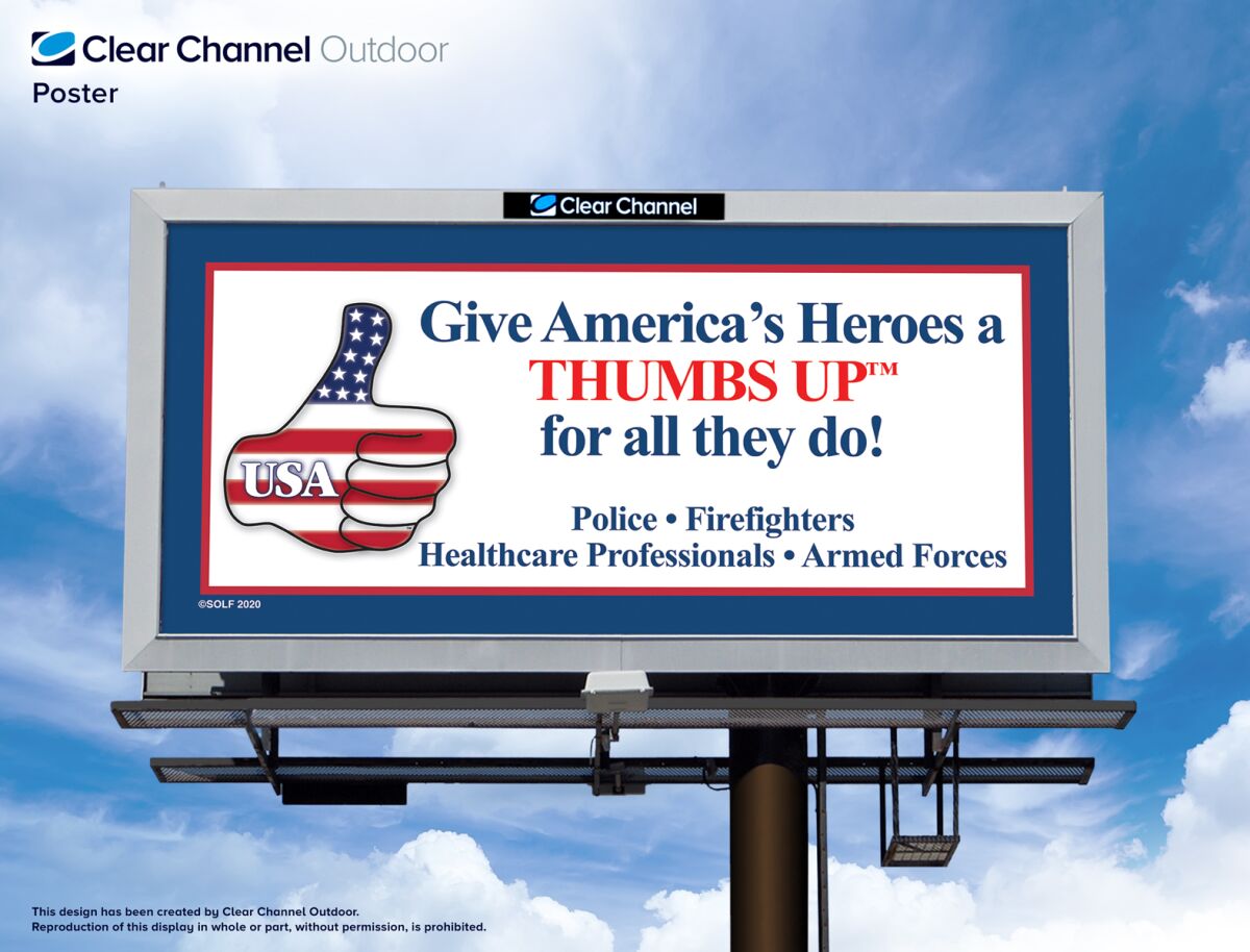 The “Operation Thumbs Up!” billboard featuring the graphic.