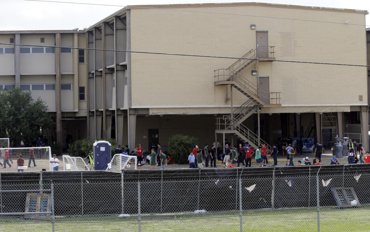 Some of the unaccompanied minors who entered the country illegally have been housed temporarily on military bases, including the naval base at Port Hueneme in Ventura County, and, in this photo, at Lackland Air Force Base in San Antonio.