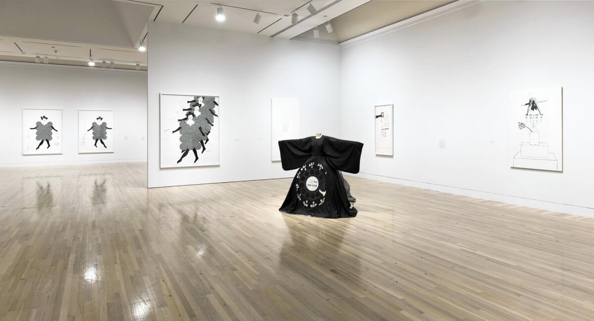 An installation view view of “UH-OH: Frances Stark, 1991-2015” at the UCLA Hammer Museum.