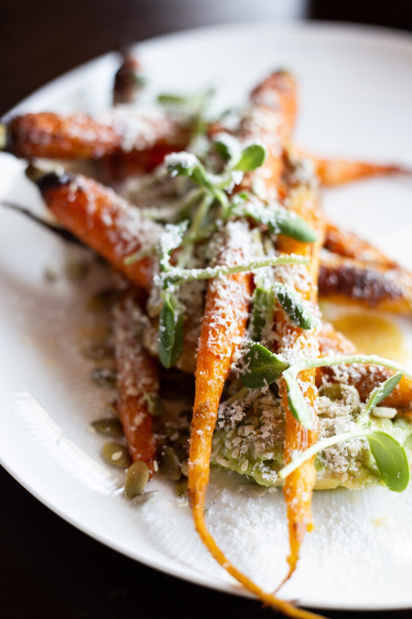 Roasted baby carrots at The Waverly in Cardiff.