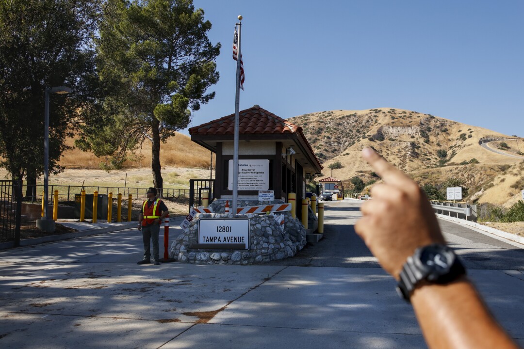 The main entrance of the Southern California Gas Co.'s Aliso Canyon facility.