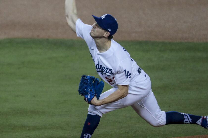 Los Angeles, CA, Wednesday, Sept. 30, 2020 - Los Angeles Dodgers starting pitcher Walker Buehler.