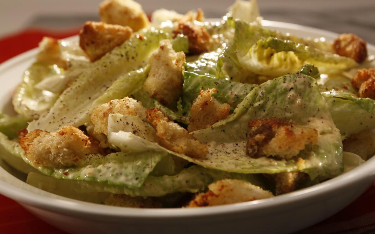 Carolina’s Caesar salad with anchovy croutons