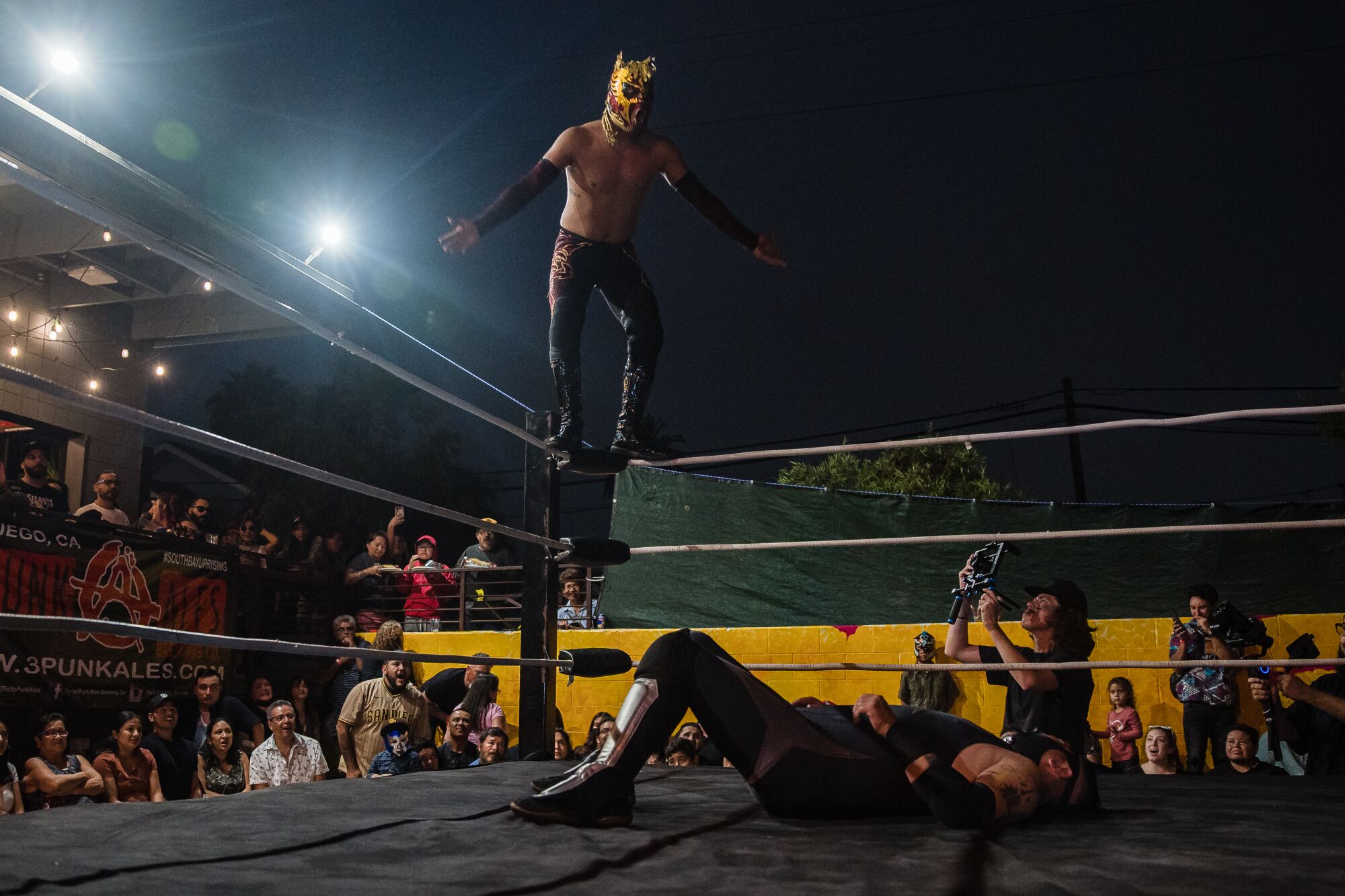 Baja Stars USA Lucha Libre event at the Mujeres Brew House in Logan Heights on August 21, 2021.