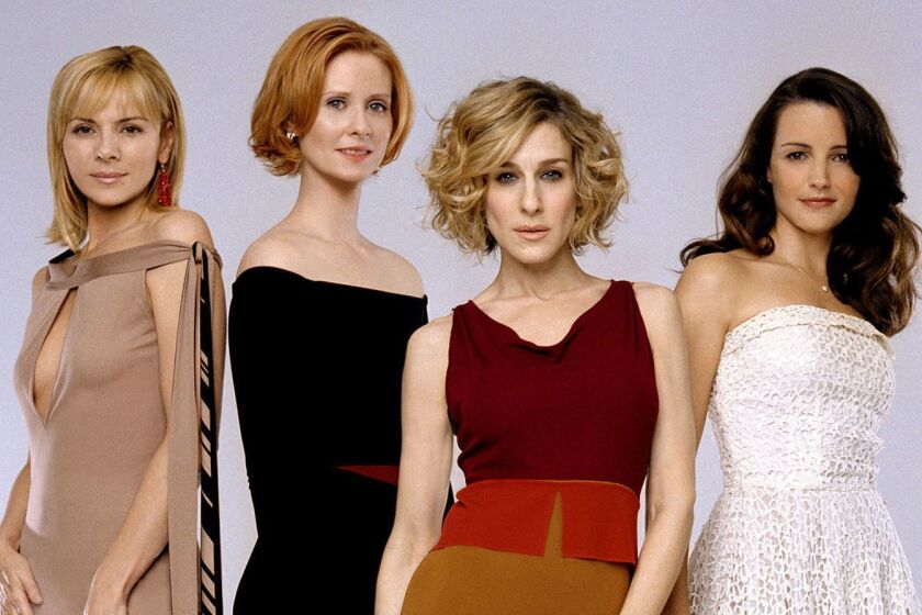 **FILE** The ladies from HBO's "Sex and the City" pose in this season five publicity photo released by HBO. From left are Kim Cattrall, Cynthia Nixon, Sarah Jessica Parker, and Kristin Davis (AP Photo/HBO, Mark Liddell, File) ORG XMIT: NY117