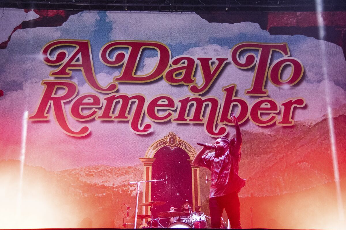 Jeremy McKinnon of A Day to Remember performs at Welcome to Rockville at Daytona International Speedway.
