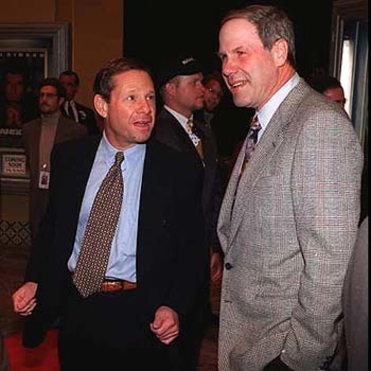 Michael Ovitz, left, with Disney chief Michael Eisner at a movie premiere in 1996 before Ovitz was pushed out as the companys second-in-command.