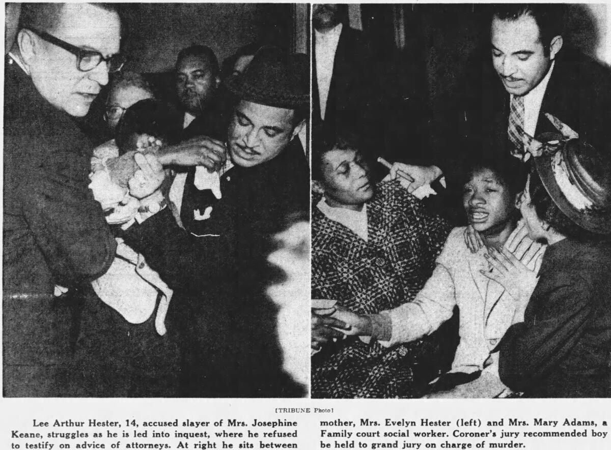 The Chicago Tribune ran these photographs shortly after Lee Arthur Hester, 14, was arrested.