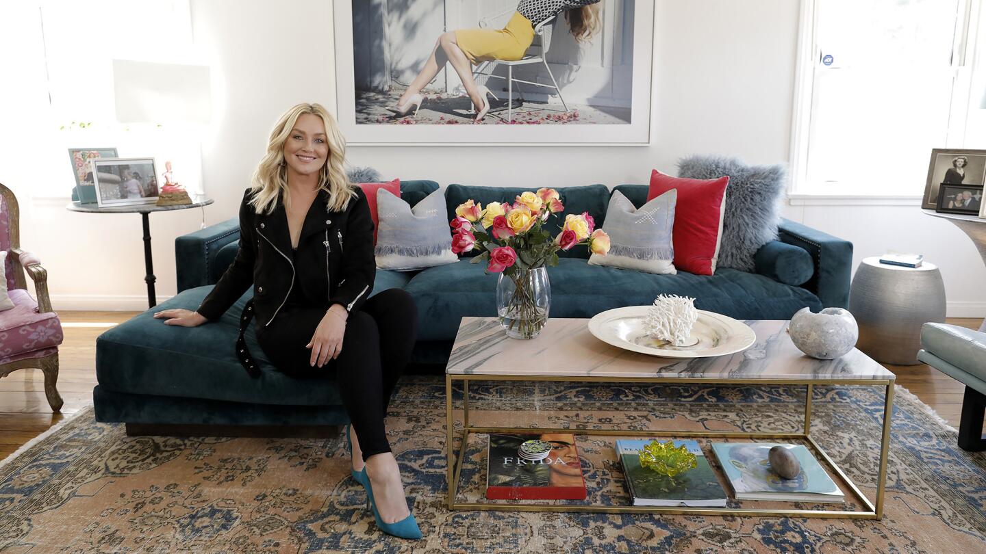 The actress' favorite room is her living room — colorful, bright and airy.