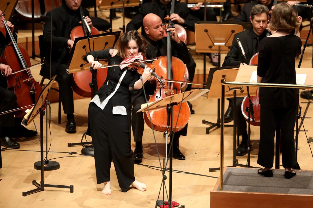 Patricia Kopatchinskaja in Disney Hall on Sunday.