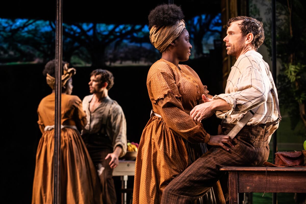 Joaquina Kalukango and Paul Alexander Nolan in the Broadway production of "Slave Play."