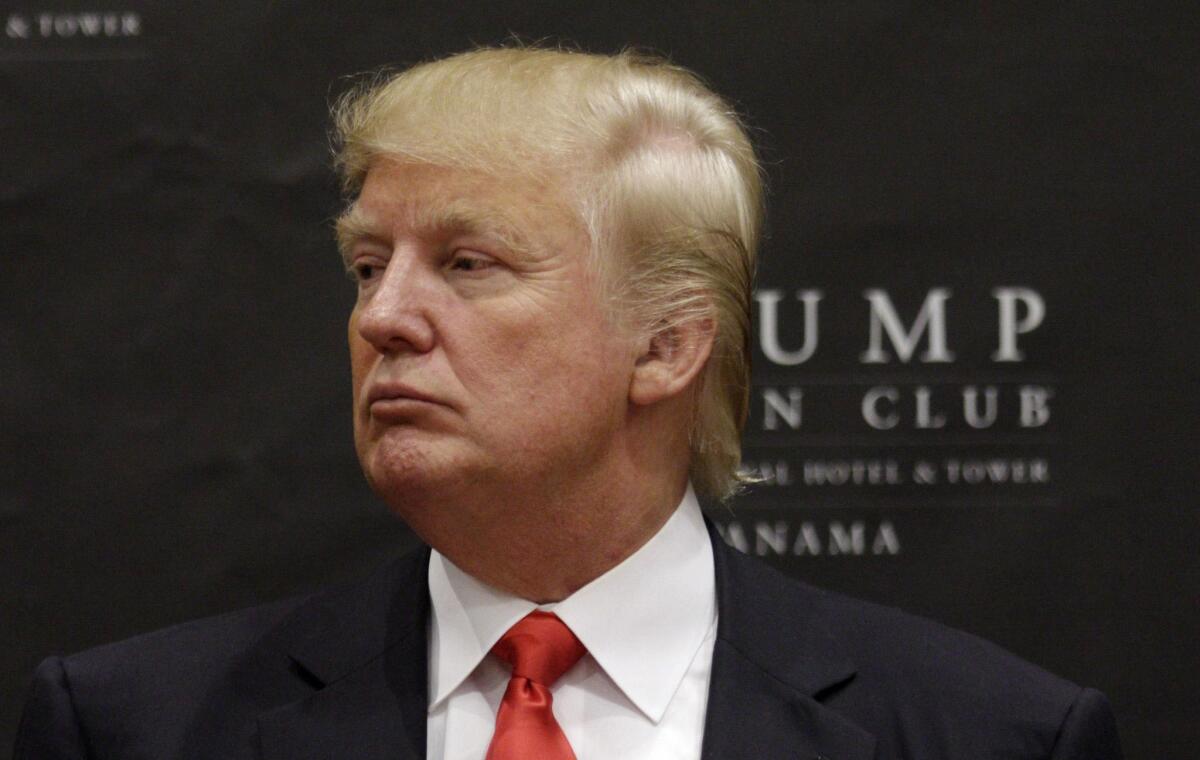 Donald Trump at the inauguration of the Trump Ocean Club International Hotel and Tower in Panama City in July 2011. The entrepreneur is now a contender for the Republican presidential nomination.