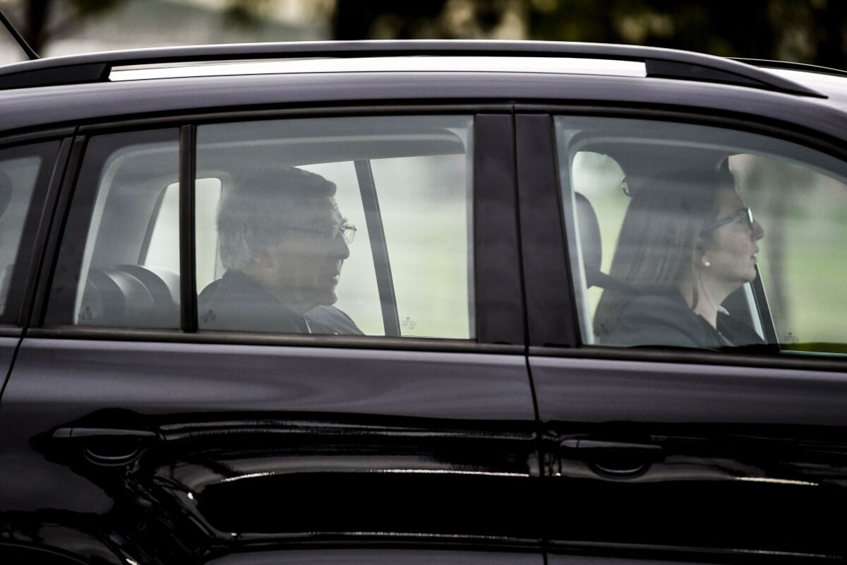Cardinal George Pell is driven away from Barwon Prison near Anakie, Australia, on Tuesday.