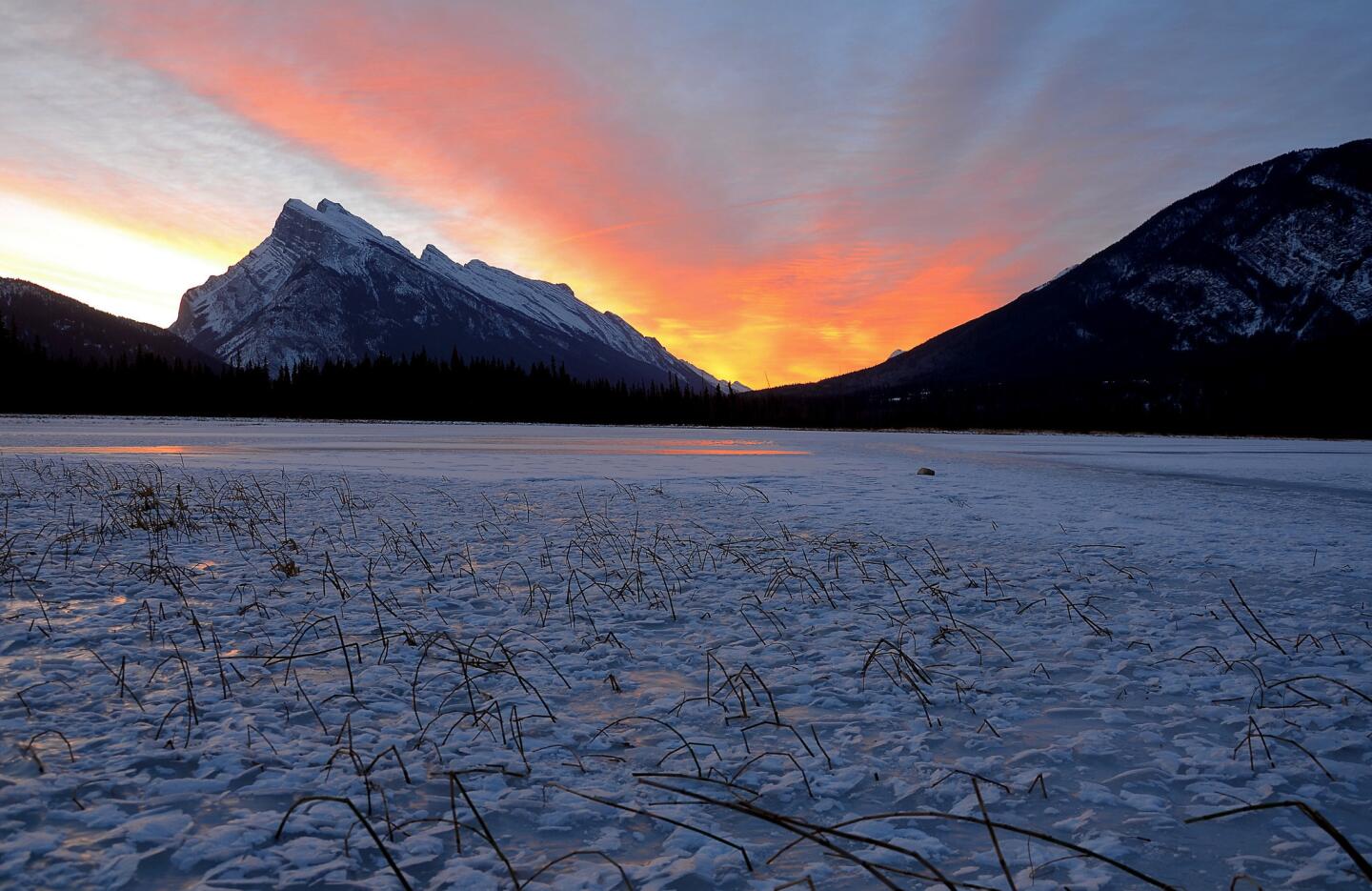 Mt. Rundle from Vermilion Lakes, Banff National Park