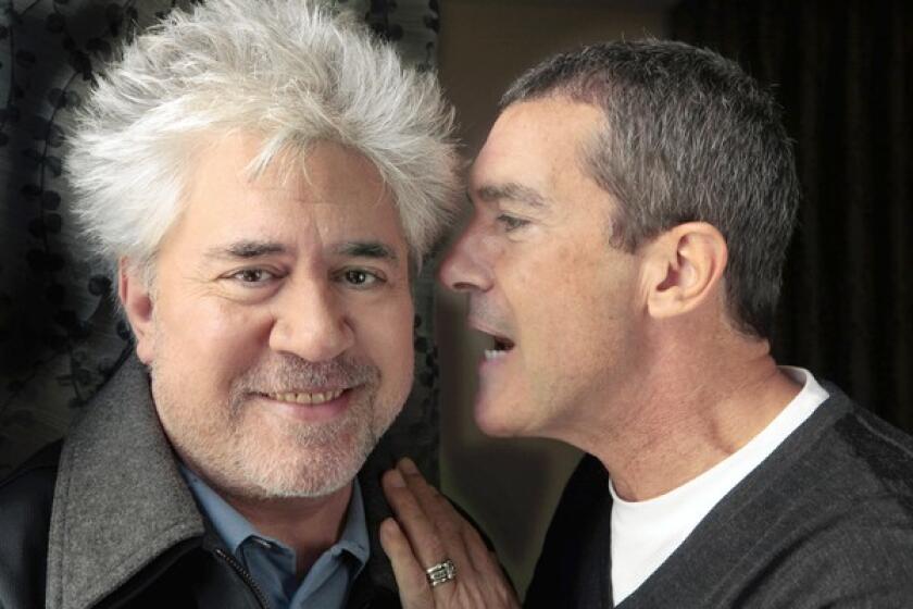 TRIBUTE: "I owe Pedro a way of thinking, a way of understanding life," says Antonio Banderas, right, of director Pedro Almodovar.