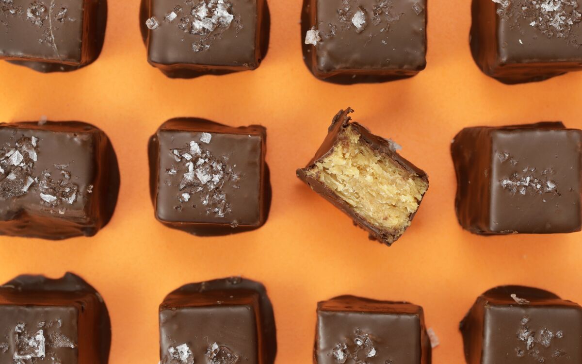 That classic "crispety-crunchety" texture is easy to replicate in this homemade version of "bite-size" Butterfingers.