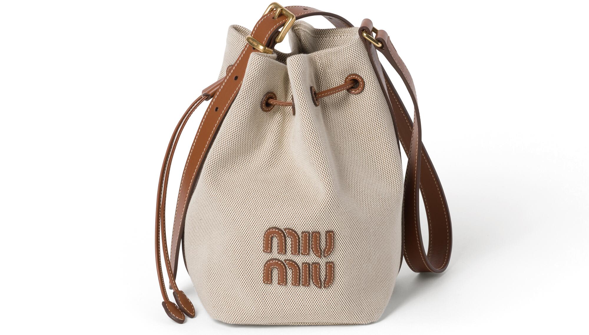 Miu Miu canvas and leather bucket bag