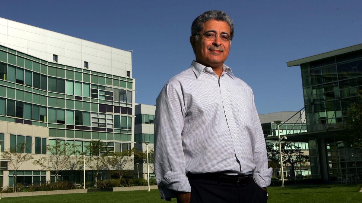 Terry Semel is seen at Yahoo's Sunnyvale, Calif., campus in 2005. By the time he left the company in 2007, he had reportedly earned more than $430 million in compensation.